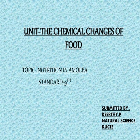 Unit the chemical changes of food