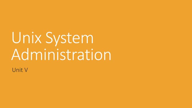 Unix Administration