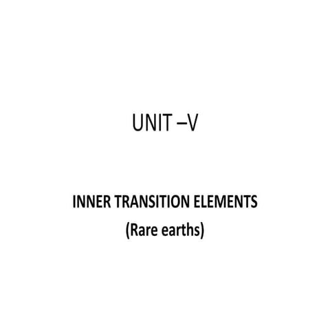 Inner transition elements
