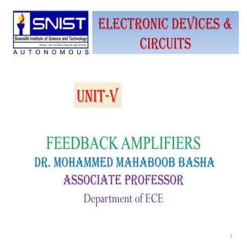 Unit - V feedback amplifiers and oscillator