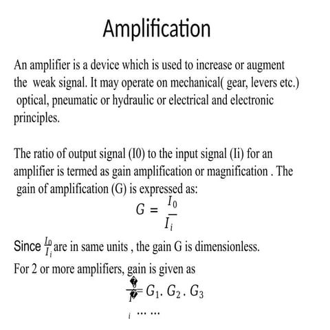 Amplification gain amplification or magnification | PPTX