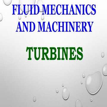 UNIT-V FMM.HYDRAULIC TURBINE - Construction and working