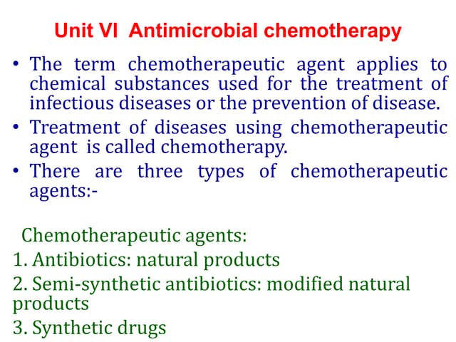 Unit   vi- antimicro. chemotherapy ppt