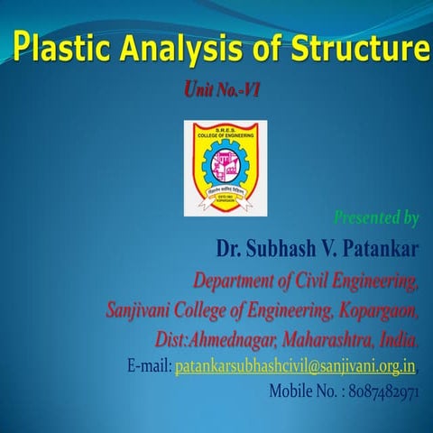 Unit vi-Plastic Analysis of beam Static & Kinematic methods