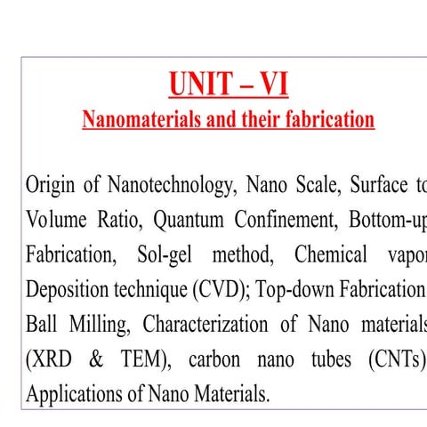 Nanomaterial and their application | PPTX