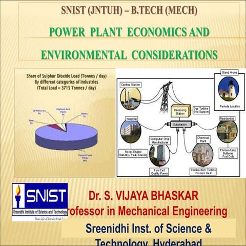 POWER  PLANT  ECONOMICS AND ENVIRONMENTAL  CONSIDERATIONS - SNIST