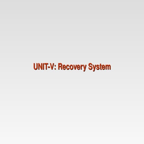Recovery System in Data Base Management System. | PPT