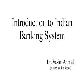 Introduction to the Indian banking system | PDF