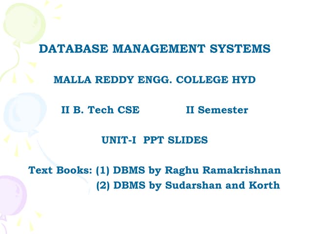 Unit 01 dbms
