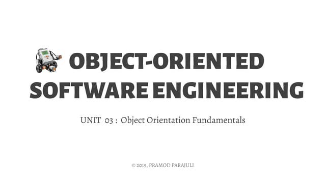 Object Orientation Fundamentals