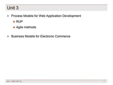 [DSBW Spring 2009] Unit 03: WebEng Process Models