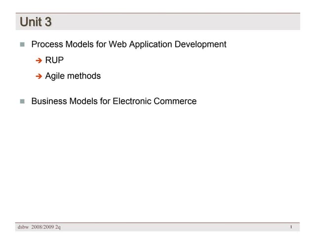 [DSBW Spring 2009] Unit 03: WebEng Process Models