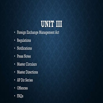 Foreign exchange management act - regulations & notifications | PPT