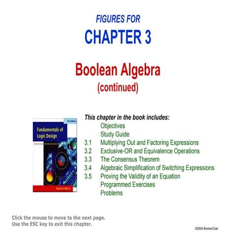 boolean algebra(continued)