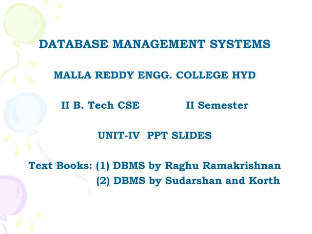 Unit 04 dbms