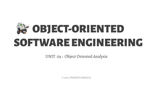 Object Oriented Analysis