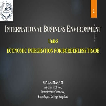 Unit 05 Economic Integration