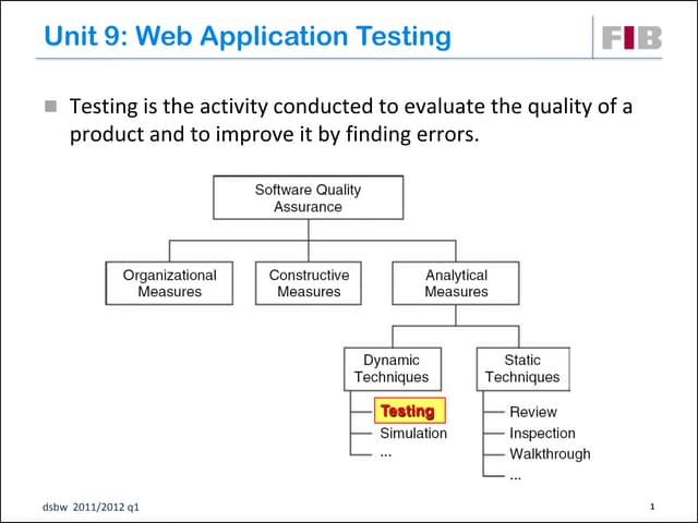 Unit 09: Web Application Testing