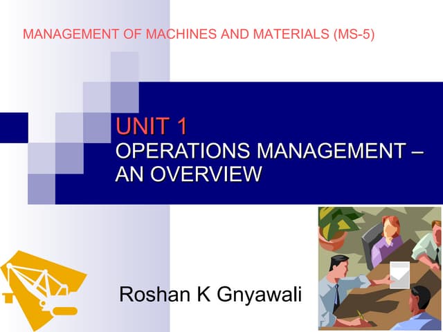 Elements of operations management