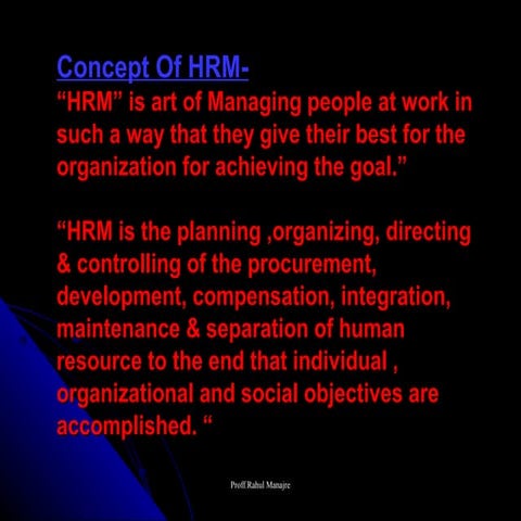 Concept of Human Resource Management