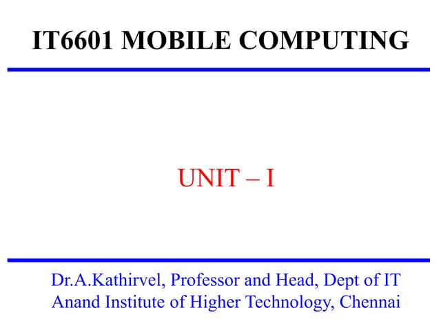 IT6601 MOBILE COMPUTING