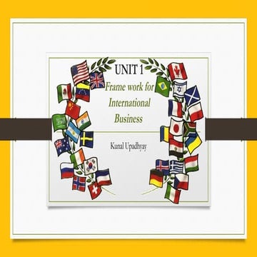 Unit 1 - Frame Work for International Business