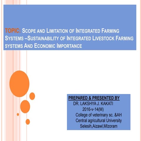 Scope and Limitation of Integrated Farming Systems –Sustainability of Integra...