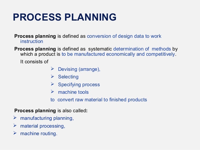 introduction to process planning murugananthan