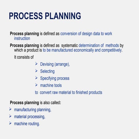 introduction to process planning murugananthan