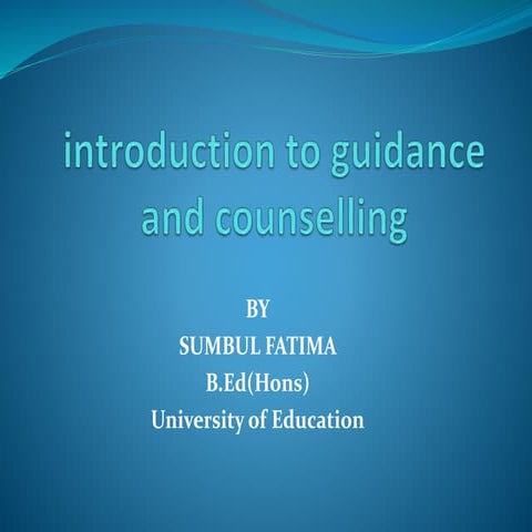 Guidance and Counselling 