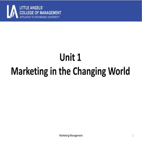 Unit 1(marketing in the changing world)
