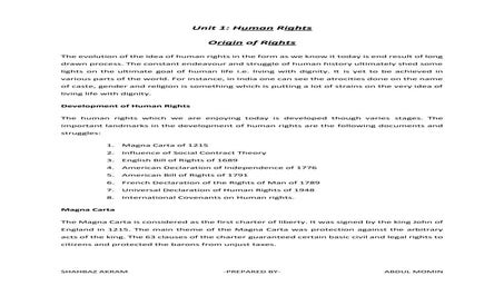 Human rights: Concepts, Origin, sources and ideological foundation pdf