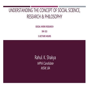 Understanding the concept of social science research
