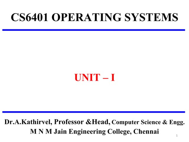 CS6401 Operating Systems
