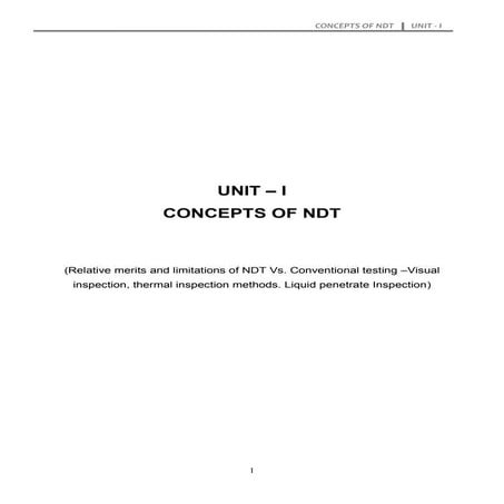 CONCEPTS OF NDT
