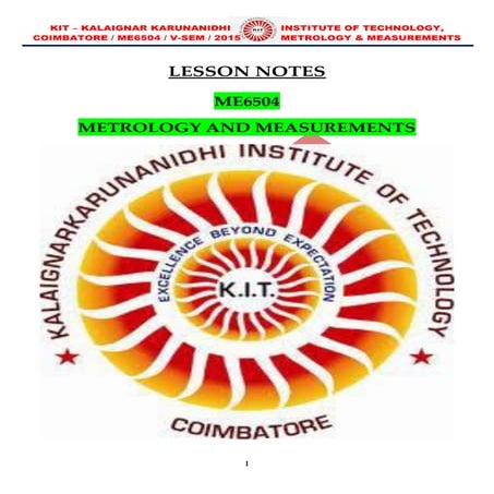 Unit 1 CONCEPT OF MEASUREMENT