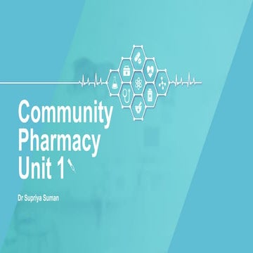Definition, scope , role and responsibilities of community pharmacy