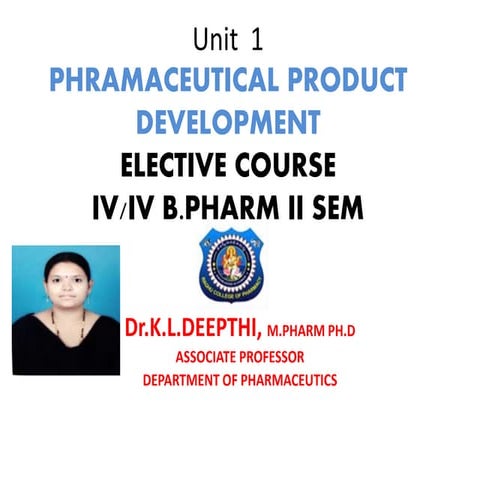 PHARMACEUTICAL PRODUCT DEVELOPMENT