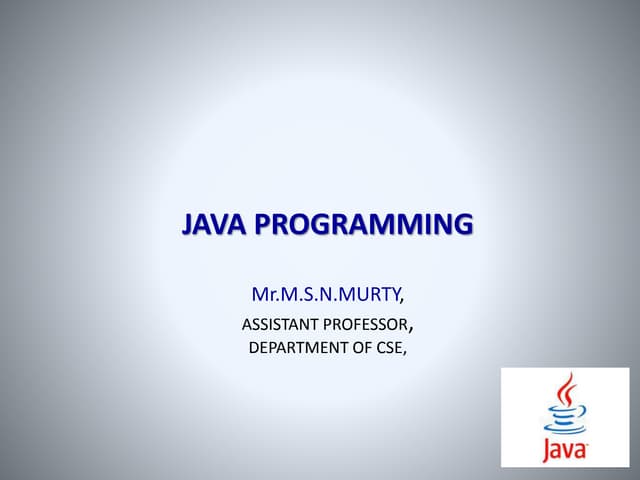 JAVA PROGRAMMING