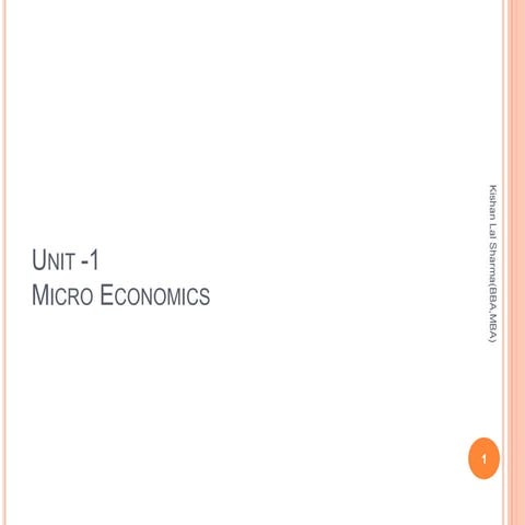 Micro Economics Class XI CBSE