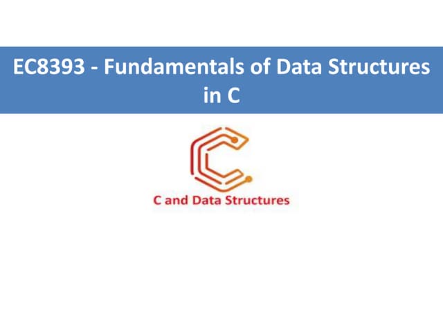 Fundamentals of Data Structures Unit 1.pptx