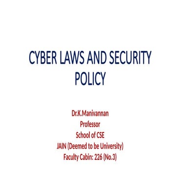 Cyber laws - M.Tech Cyber Security-introduction