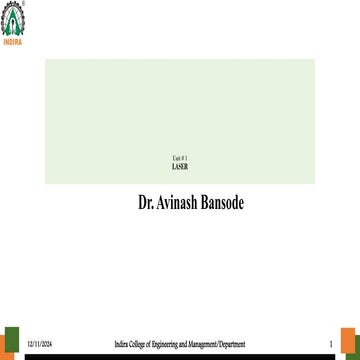 Unit 1. Fundamental of Laser and its applications .pptx