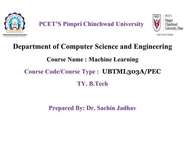 machine learning basic unit1 for third year cse studnets