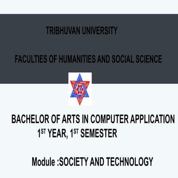 BCA Semester First Society and Technology Unit 1