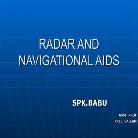 Radar and Navigational Aids Radio Frequency Data Communications Course Materials