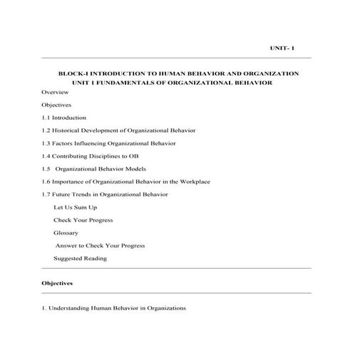 Organizational Behaviour Questions and Answers | PDF
