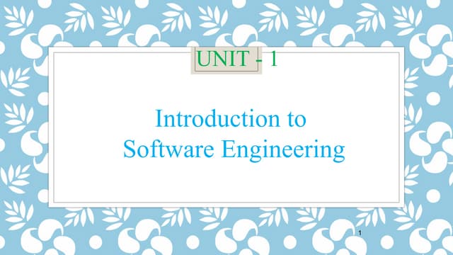 Unit-1  in software engineering  note ppt complete