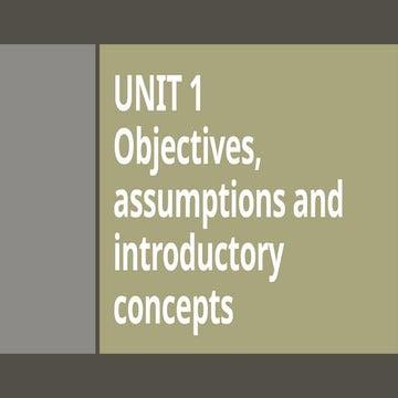 UNIT 1 Universitat de Barcelona objectives assumptions and introductory ...