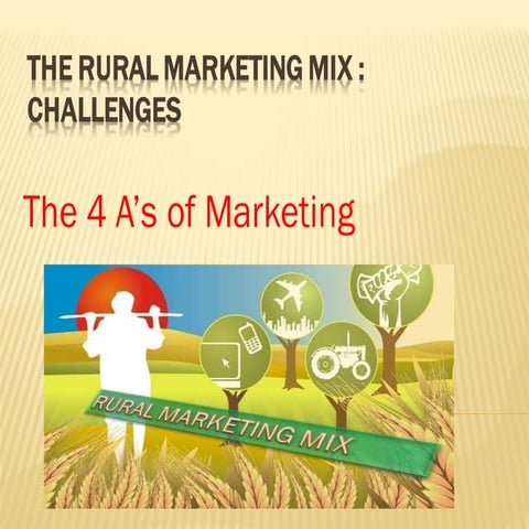 THE 4 As of RURAL MARKETING MIX IN INDIAN CIVILLAZATION